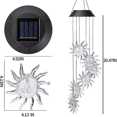 As luzes solares Sun do jardim do diodo emissor de luz do carrilhão de vento 2700K dão forma à luz decorativa