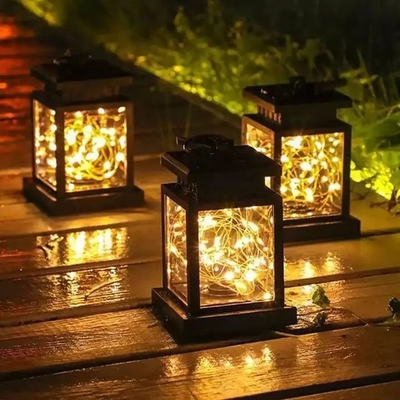 Luzes exteriores impermeáveis de suspensão do palácio de Garland Fairy Solar Garden Courtyard da decoração da flor da lâmpada da lanterna