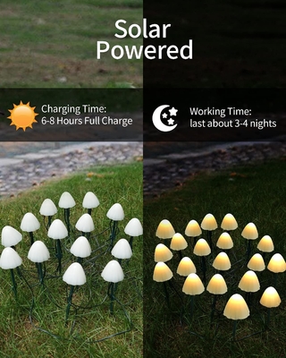 as luzes postas solares da corda do diodo emissor de luz de 2700K IP55/crescem rapidamente decoração festiva do casamento solar das luzes do jardim