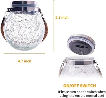 o jardim 3.7V que pendura 7 cores exteriores claras solares rachou a bola de vidro