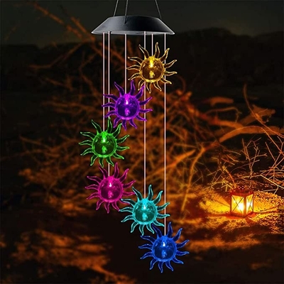 As luzes solares Sun do jardim do diodo emissor de luz do carrilhão de vento 2700K dão forma à luz decorativa