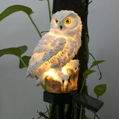 Natal posto solar impermeável do diodo emissor de luz Owl Animal Lawn Ornament Unique do jardim