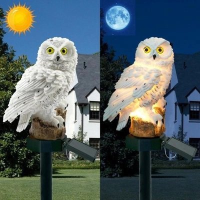 Natal posto solar impermeável do diodo emissor de luz Owl Animal Lawn Ornament Unique do jardim