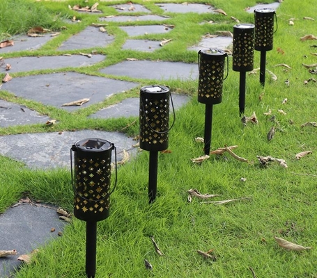 Lanternas solares da cavidade do ferro para a decoração clara retro IP66 do trajeto do terraço da lua exterior da estrela