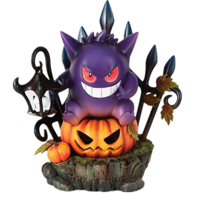 Os ofícios claros solares da lanterna da abóbora de Gengar Dia das Bruxas Ghost do Anime figuram a estátua da sombra da lua