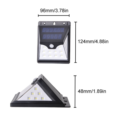 Sensor de movimento posto solar infravermelho IP65 da luz da parede do diodo emissor de luz de 22 diodos emissores de luz 180°