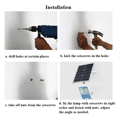 luzes de inundação solares sistema solar do carregamento do diodo emissor de luz da monitoração 150W e de descarregamento