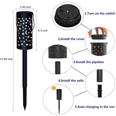 Luz solar decorativa impermeável 6000K da cavidade da lua da estrela das luzes do jardim do diodo emissor de luz