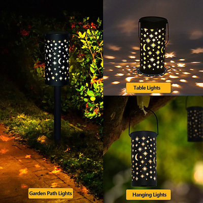 Luz solar decorativa impermeável 6000K da cavidade da lua da estrela das luzes do jardim do diodo emissor de luz