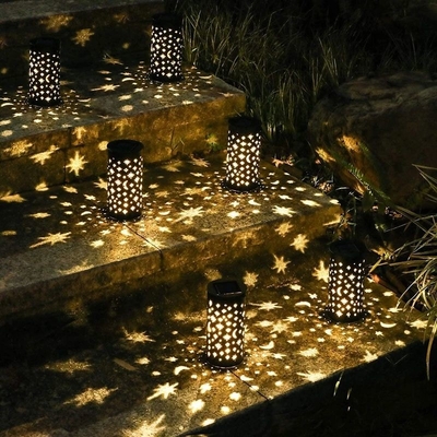 Luz solar decorativa impermeável 6000K da cavidade da lua da estrela das luzes do jardim do diodo emissor de luz