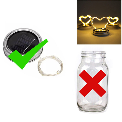 luzes feericamente postas solares do diodo emissor de luz 2700K para a mudança de Mason Jar Lid Insert Color exterior