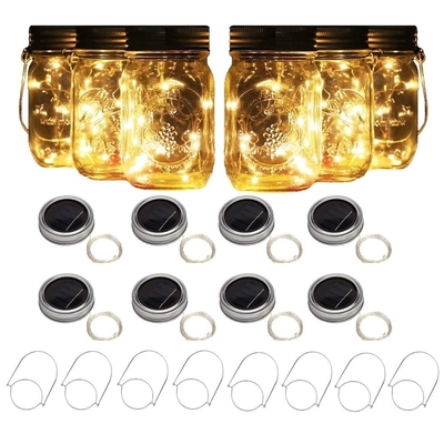luzes feericamente postas solares do diodo emissor de luz 2700K para a mudança de Mason Jar Lid Insert Color exterior