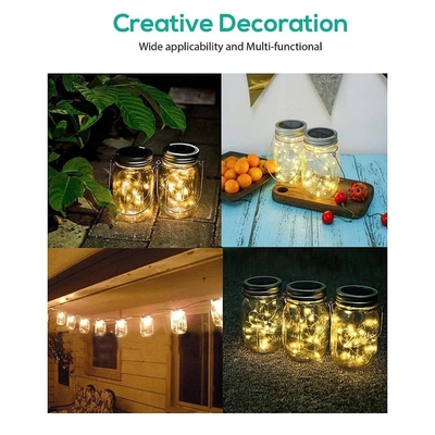 luzes feericamente postas solares do diodo emissor de luz 2700K para a mudança de Mason Jar Lid Insert Color exterior