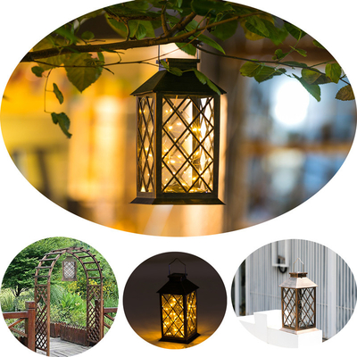 As lanternas exteriores postas solares do diodo emissor de luz do jardim revestem a luz exterior impermeável do pendente da corda do fio