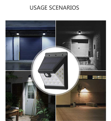 ABS posto solar esperto 3.7V do diodo emissor de luz da luz 22 da parede do diodo emissor de luz do sensor de movimento