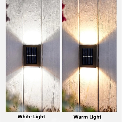 2/6LED para cima e para baixo a decoração exterior posta solar do jardim do corredor da escada da luz da parede do diodo emissor de luz