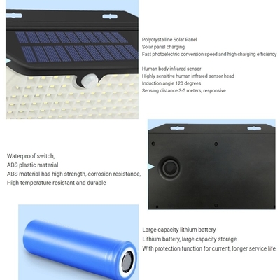 A parede exterior posta solar da rua da casa ilumina IP65 102led impermeável 5.5V/0.88W