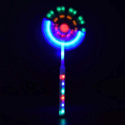 Brinquedo principal dobro da luz solar instantânea do presente do moinho de vento da vara do fulgor do dinossauro