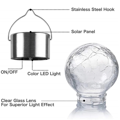 Candelabro impermeável da bola de vidro da decoração da luz solar dos estalidos IP65