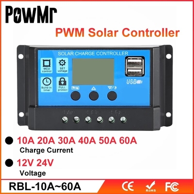 Regulador solar 10A 20A 30A 40A 12V 24V 36V 48V do controle do painel da carga de PWM
