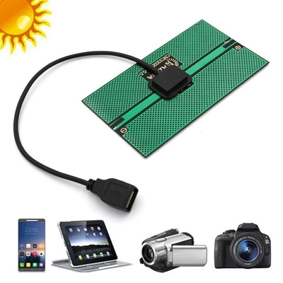 energias solares solares da saída do painel solar 76*133MM do carregador 1.65W que carregam para o dispositivo carregado USB de acampamento exterior do telefone celular